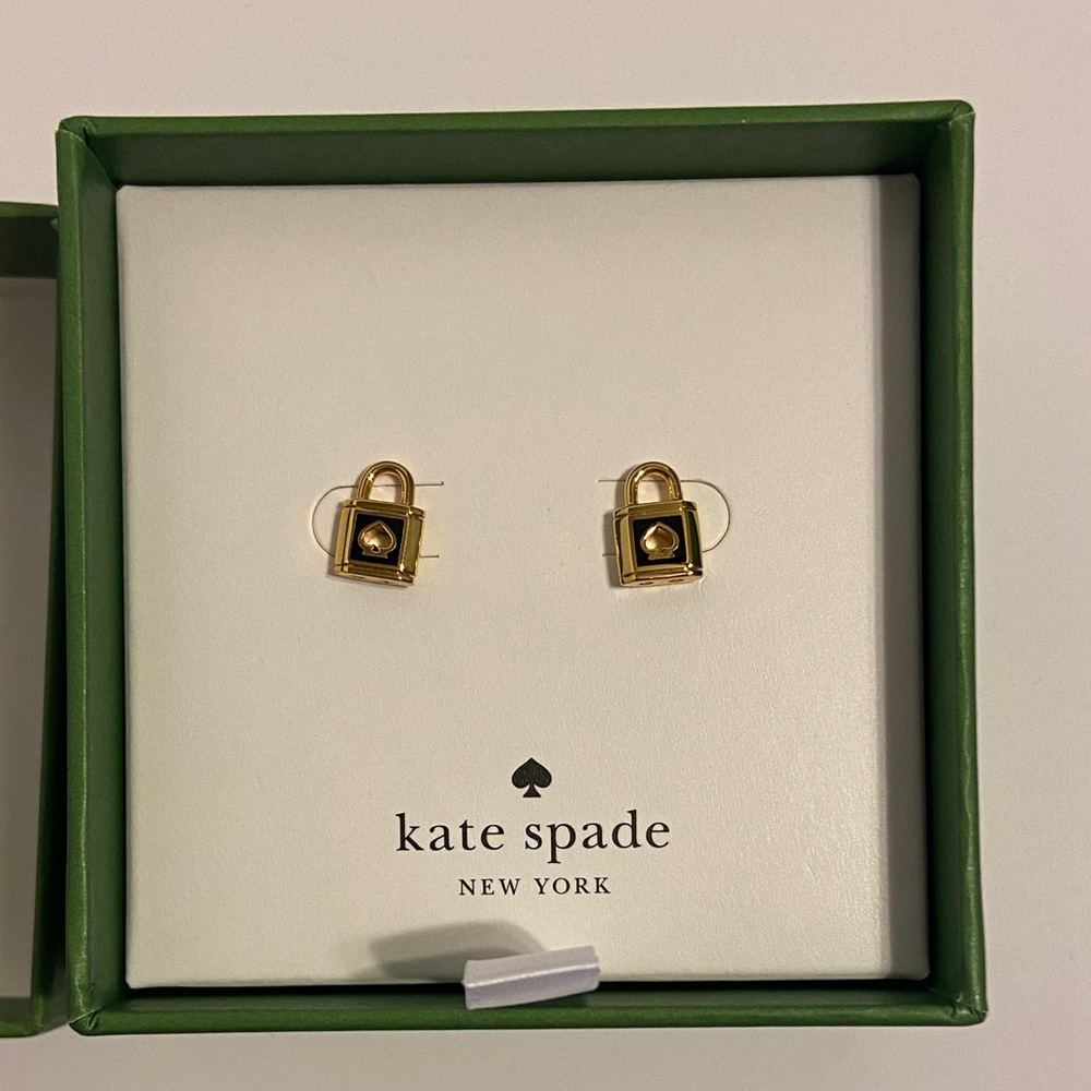 Kate Spade Mini Padlock and Spade Stud Earrings